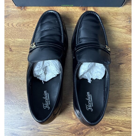 Men\'s Florsheim, Milano Loafer 11070-01 Black Leather Size 12